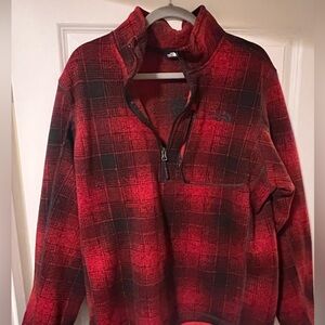 The North Face Men's checkered fleece quarter zip size L